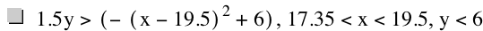 1.5*y>[-[x-19.5]^2+6],17.35<x<19.5,y<6