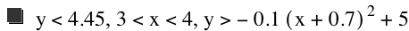 y<4.45,3<x<4,y>-(0.1*[x+0.7]^2)+5