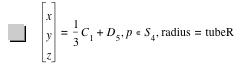 vector(x,y,z)=1/3*C_1+D_5,in(p,S_4),'radius'='tubeR'