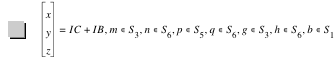 vector(x,y,z)=I*C+I*B,in(m,S_3),in(n,S_6),in(p,S_5),in(q,S_6),in(g,S_3),in(h,S_6),in(b,S_1)