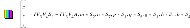 vector(x,y,z)=I*V_3*V_4*B_1+I*V_3*V_4*A,in(m,S_2),in(n,S_7),in(p,S_1),in(q,S_6),in(g,S_1),in(h,S_1),in(b,S_4)