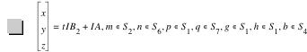 vector(x,y,z)=t*I*B_2+I*A,in(m,S_2),in(n,S_6),in(p,S_1),in(q,S_7),in(g,S_1),in(h,S_1),in(b,S_4)