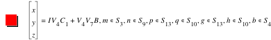 vector(x,y,z)=I*V_4*C_1+V_4*V_7*B,in(m,S_3),in(n,S_9),in(p,S_13),in(q,S_10),in(g,S_13),in(h,S_10),in(b,S_4)