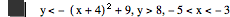 y<-[x+4]^2+9,y>8,-5<x<-3