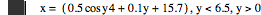 x=[0.5*cos(y*4)+0.1*y+15.7],y<6.5,y>0