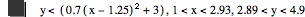 y<[0.7*[x-1.25]^2+3],1<x<2.93,2.89<y<4.9