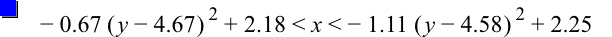 -(0.67*[y-4.67]^2)+2.18<x<-(1.11*[y-4.58]^2)+2.25