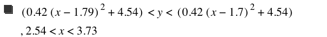 [0.42*[x-1.79]^2+4.54]<y<[0.42*[x-1.7]^2+4.54],2.54<x<3.73