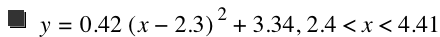 y=0.42*[x-2.3]^2+3.34,2.4<x<4.41