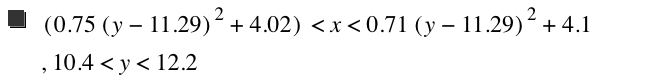 [0.75*[y-11.29]^2+4.02]<x<0.71*[y-11.29]^2+4.1,10.4<y<12.2