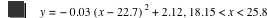 y=-(0.03*[x-22.7]^2)+2.12,18.15<x<25.8