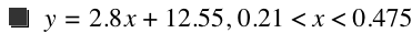 y=2.8*x+12.55,0.21<x<0.475