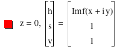 z=0,vector(h,s,v)=vector(Im(function(f,x+i*y)),1,1)